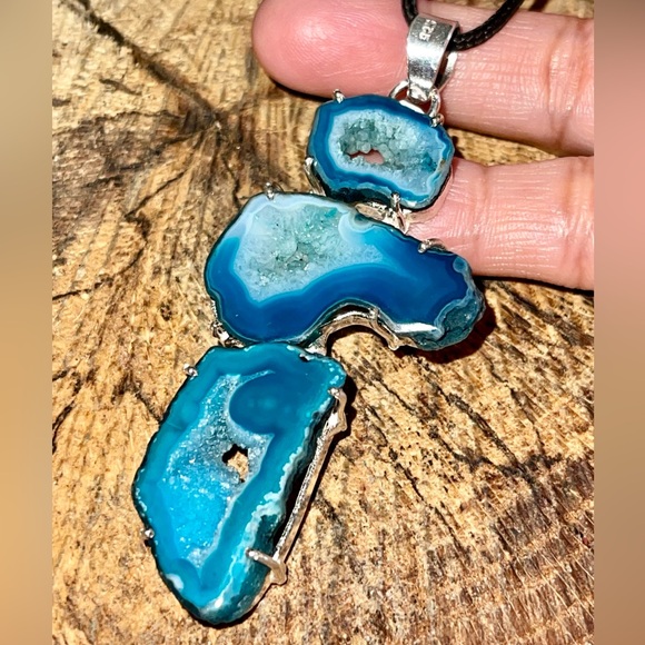 Large Drusy Solar Quartz Pendant 3 1/4" - Picture 4 of 15